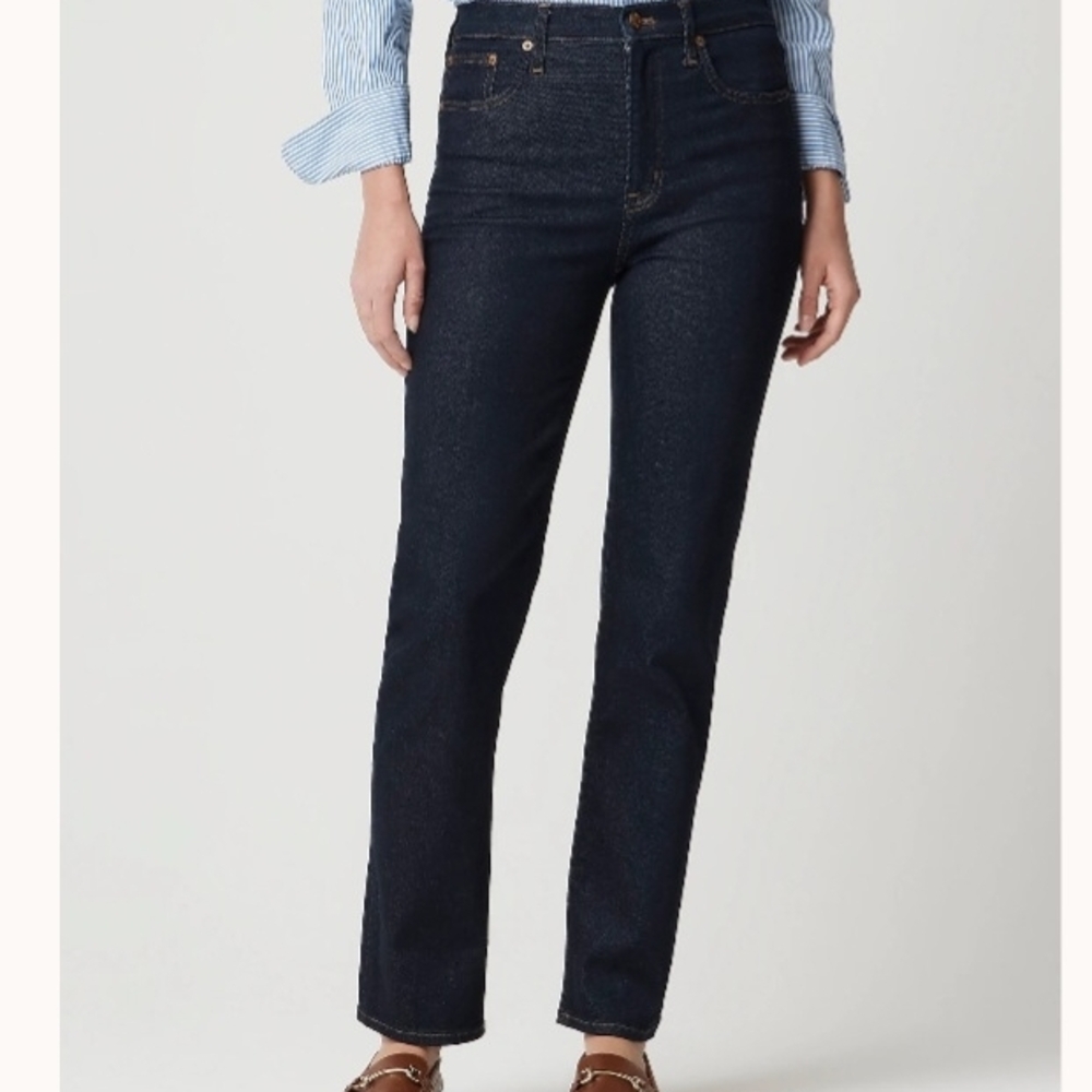 J.Crew Stovepipe Jeans Straight Leg Women's Size 31 Denim Blue Signature Stretch - Picture 1 of 16